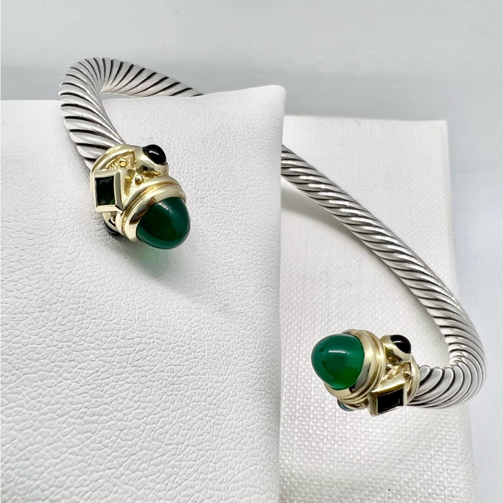 David Yurman 5mm Renaissance Cable Bracelet with 14k Gold - Picture 4 of 16
